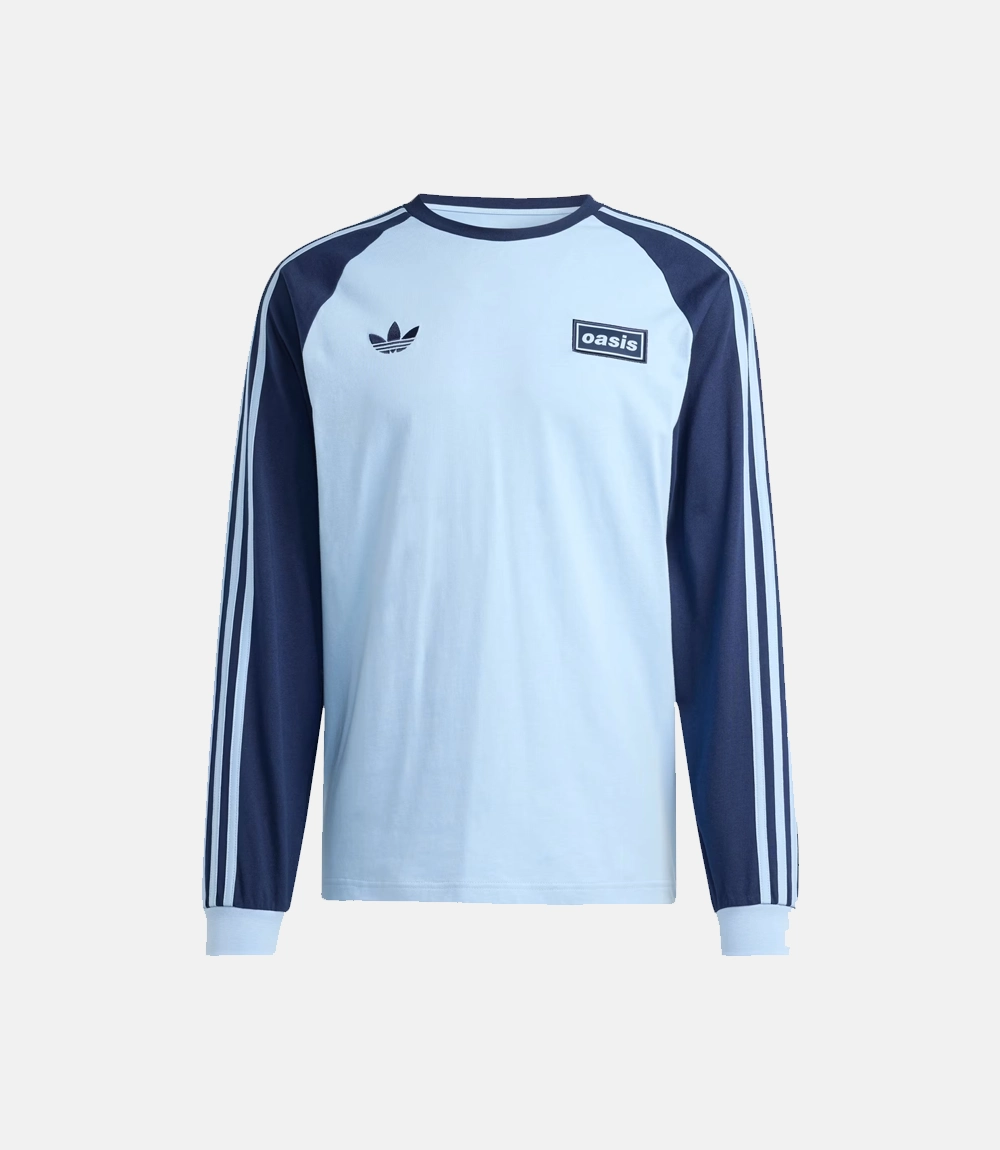 adidas Originals x Oasis★TOUR 3-STRIPES LONGSLEEVE TEE Adidas x Oasis Tour 3-Stripes Long Sleeves Blue T-shirt
