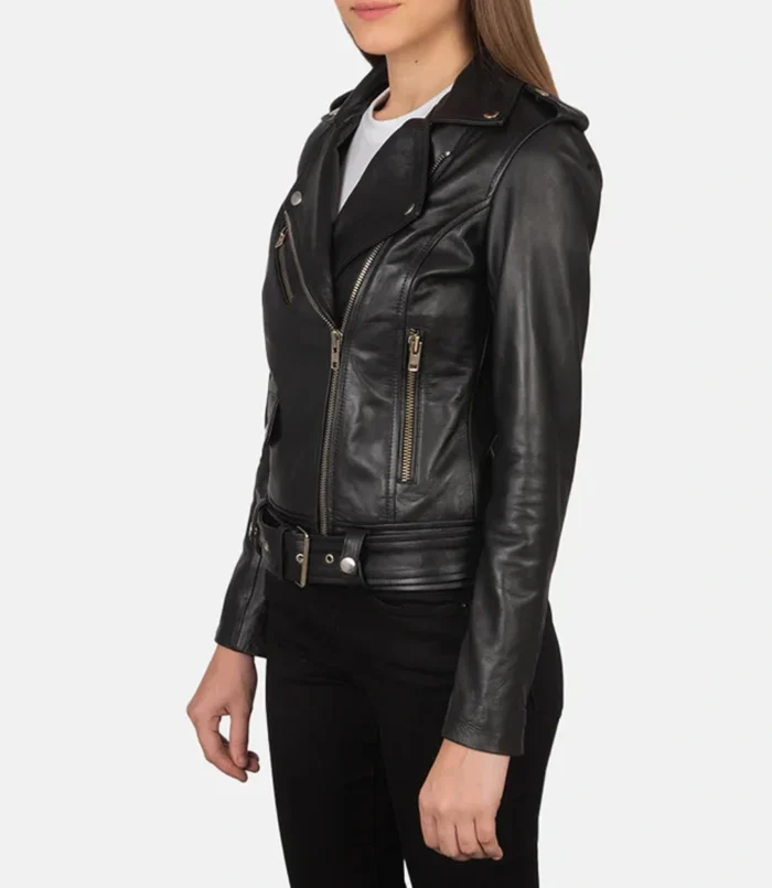 Alexa Leather Black Biker Jacket