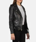 Black Alexa Leather Biker Jacket