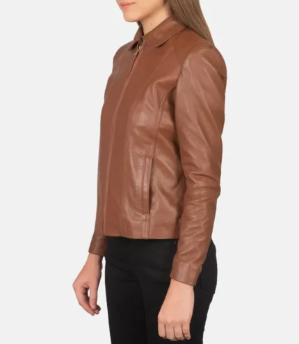 Women's Classy Brown Leather Jacket