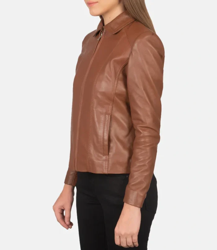 Women's Classy Brown Leather Jacket