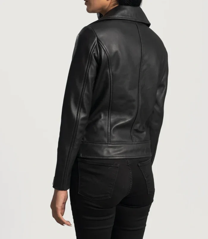 Edge Black Leather Biker Jacket