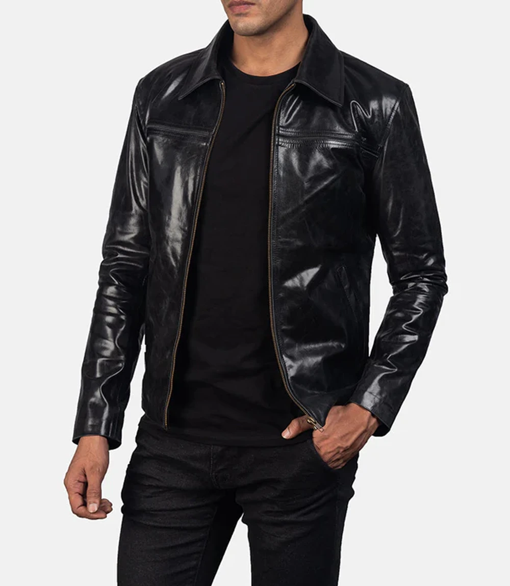 Men's Leather Stylish Jacket Black