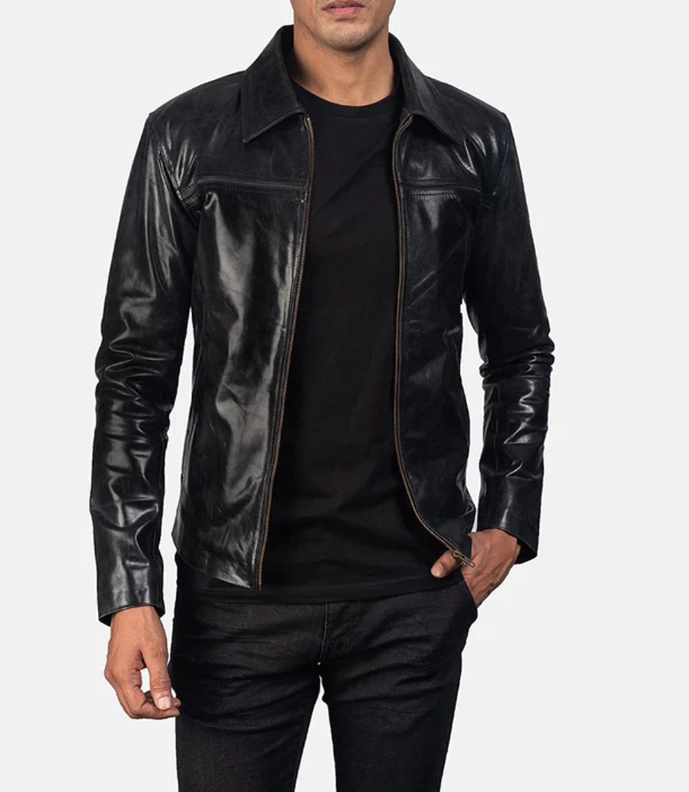 Men's Leather Stylish Jacket Black