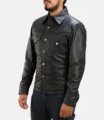 Trucker Leather Jacket Black