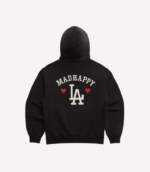 Dodgers Heart Fleece Hoodie Black