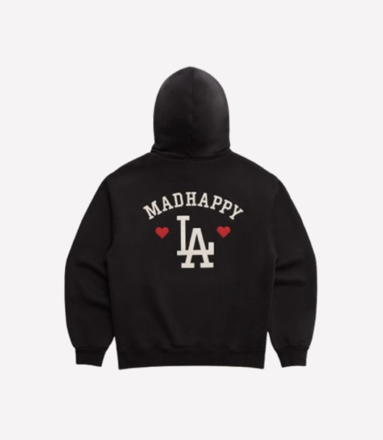 Dodgers Heart Fleece Hoodie Black