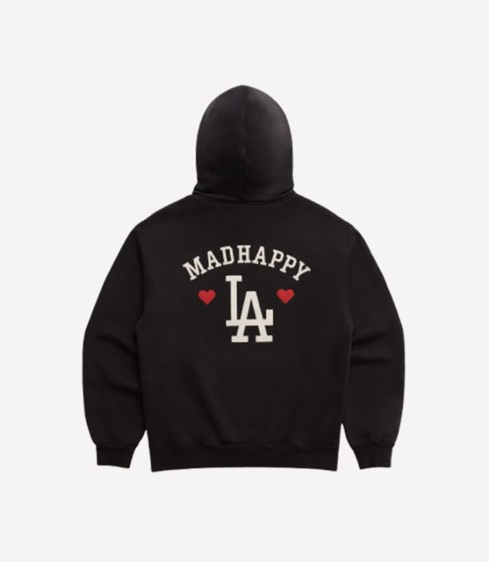 Dodgers Heart Fleece Hoodie Black
