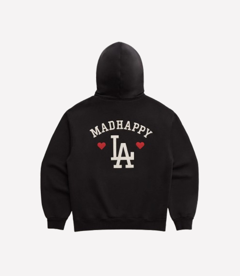 Dodgers Heart Fleece Hoodie Black