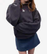 Dodgers Heart Fleece Black Hoodie