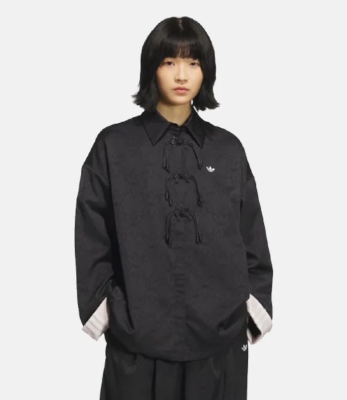 Black Adidas New Chinese Shirt Jacket