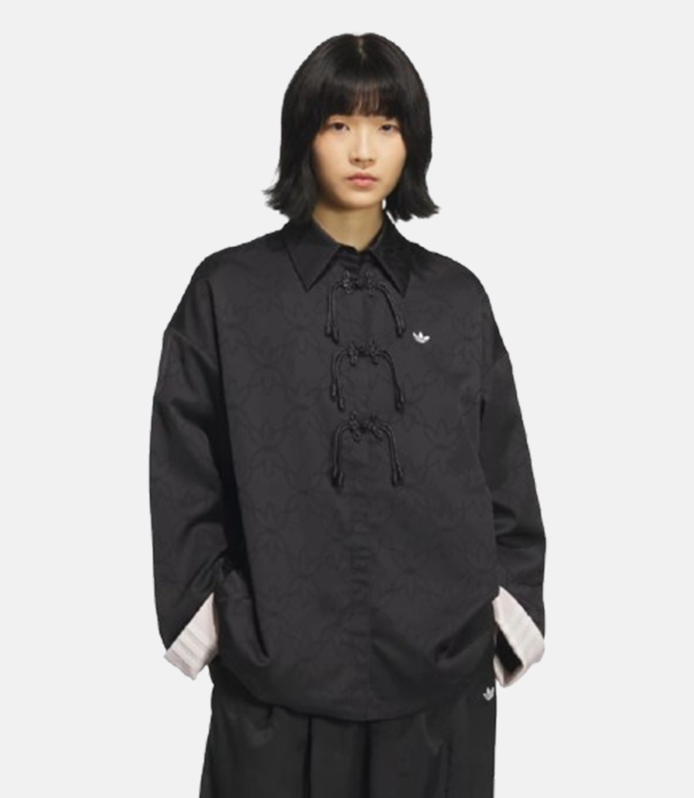 Black Adidas New Chinese Shirt Jacket