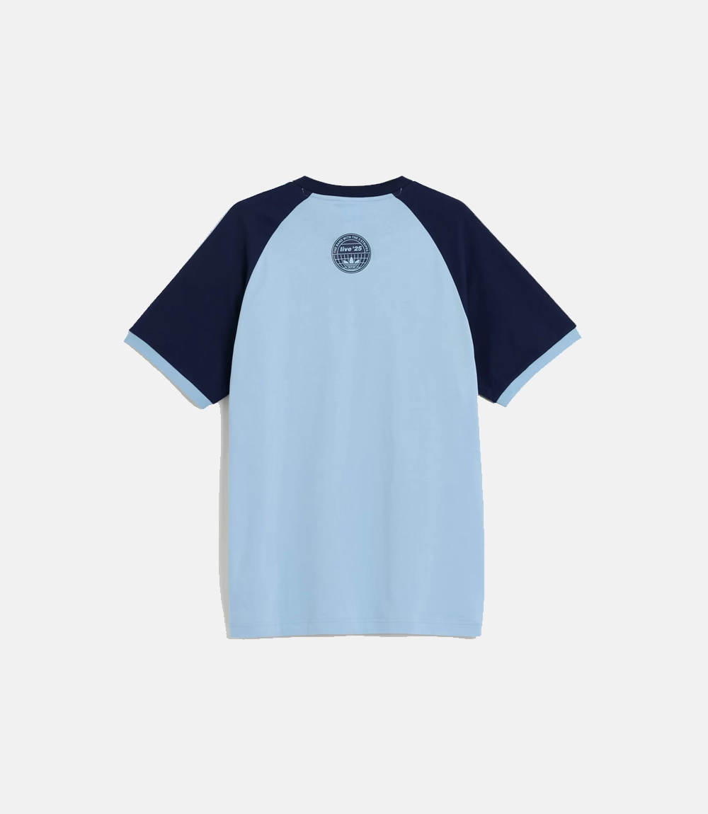 Adidas x Oasis Tour 3-Stripes T-Shirt Blue
