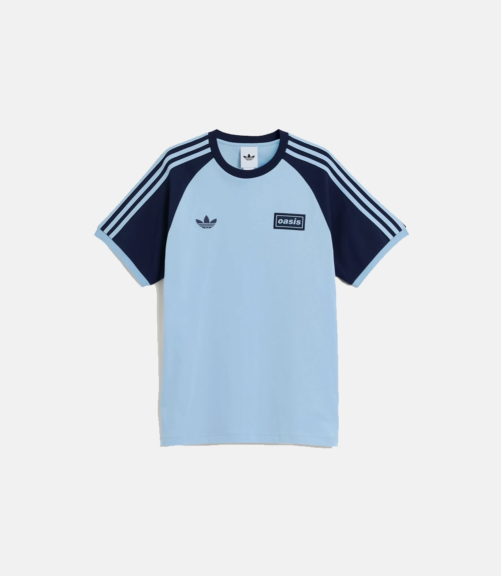 Adidas x Oasis Tour 3-Stripes Blue T-Shirt