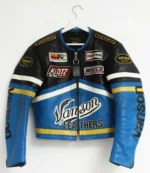 Vintage Blue Vanson Leather Motorcycle Jacket