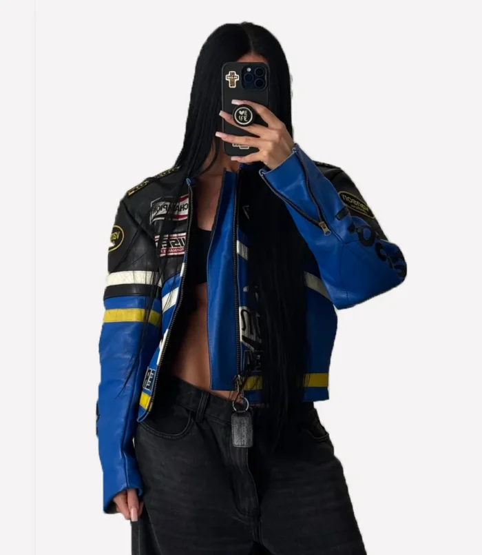 Vanson Leather Motorcycle Jacket Blue